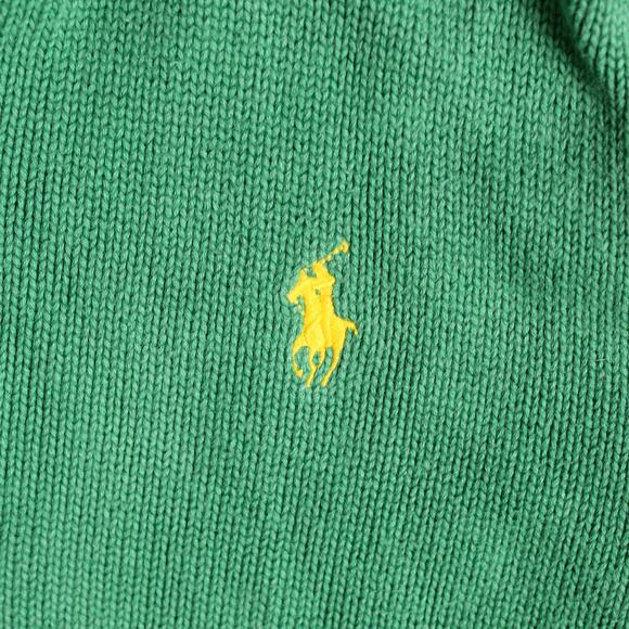 Ralph Lauren Sport Sweater Womens Large Green Zip Chunky Cable Knit Preppy Y2K - Picture 2 of 5